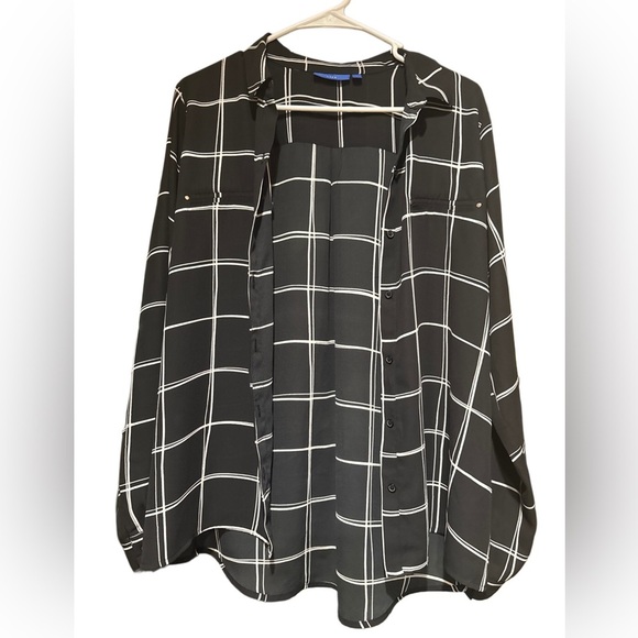 Apt. 9 Black and White Plaid Top - Picture 1 of 2